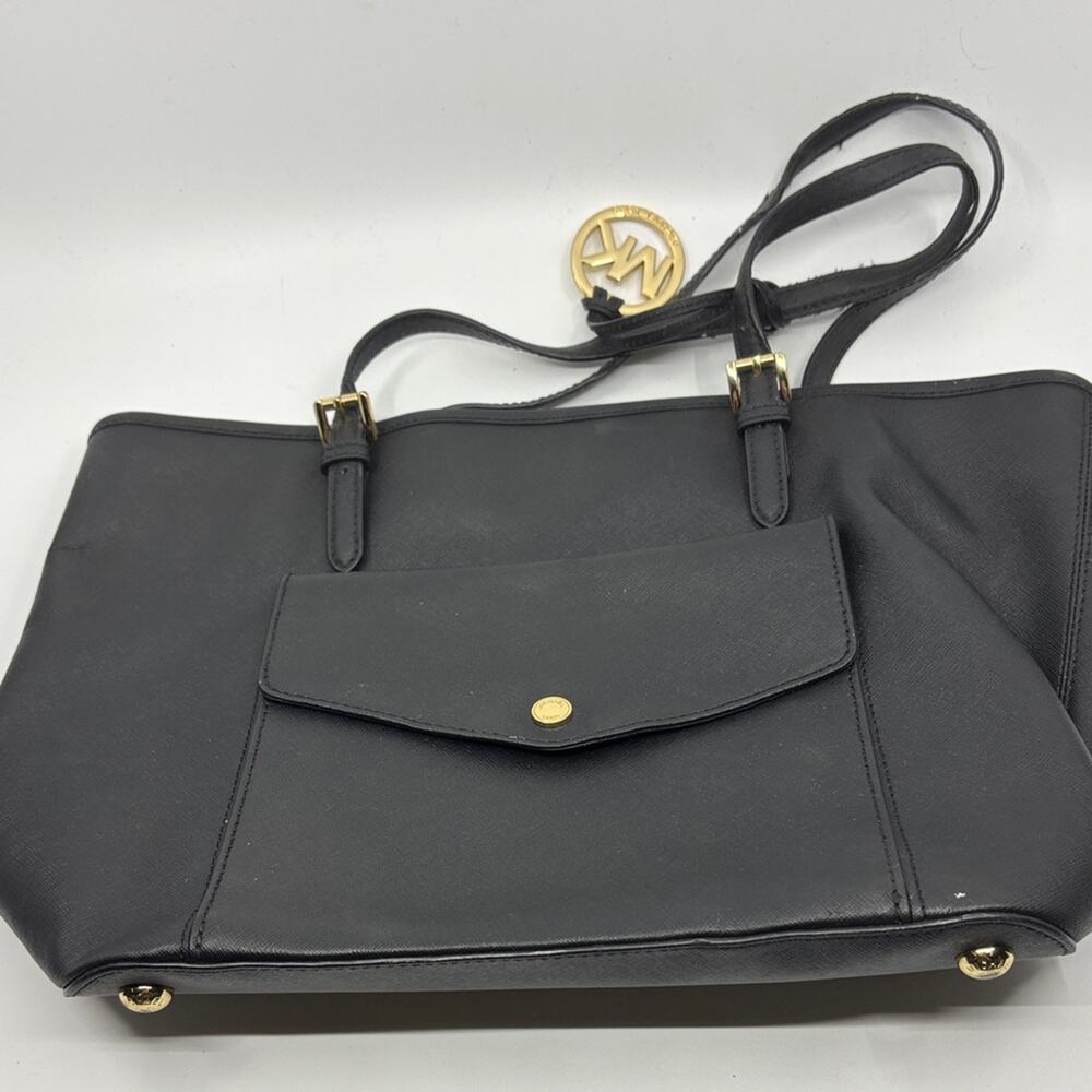 Michael Kors Black Tote with Gold Accents
